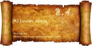Milovan Anna névjegykártya